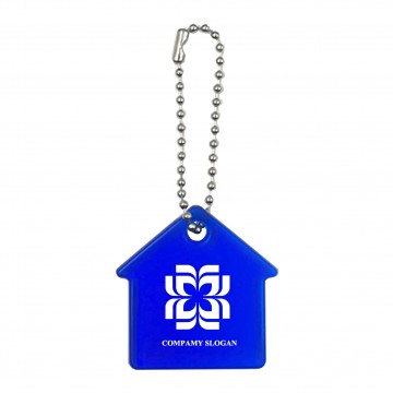 House Shaped Soft Key Tag with Bead Chain